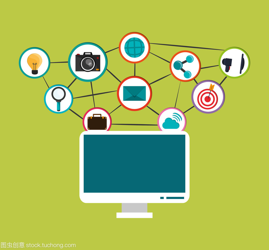 数字社会网络通信 计算机网络图标图像解读与演进